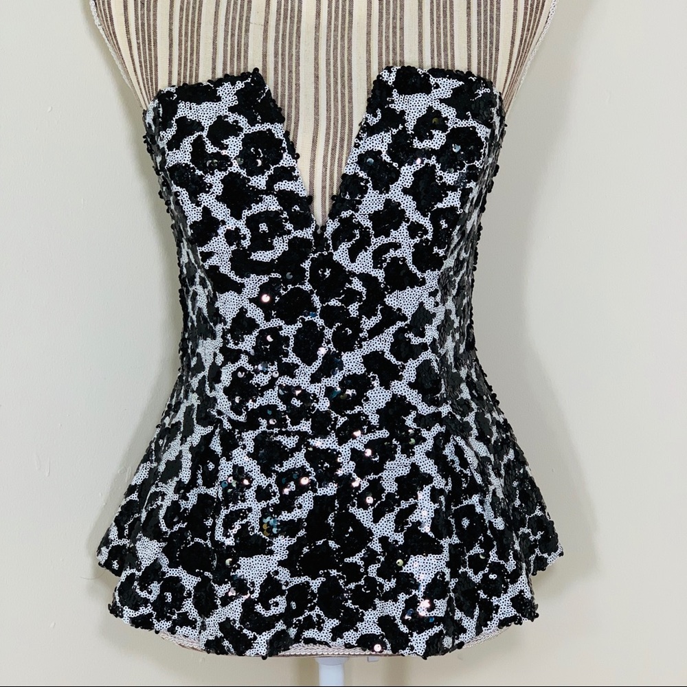 Guess Sequin Peplum Top